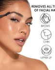 Japonesque Brow Touch Up Razors with Ultra-Sharp Stainless Steel Blades, for Removal of Unwanted Facial Hair and Peach Fuzz, Protective Blade Cover for Safe Storage Included