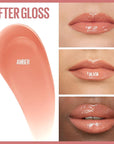Maybelline Lifter Gloss, Hydrating Lip Gloss with Hyaluronic Acid, High Shine for Plumper Looking Lips, Amber, Cream Neutral, 0.18 Ounce