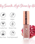 100% PURE Lip Gloss (Fruit Pigmented), Pink Caramel, High Shine, Moisturizing, Natural Lip Gloss, Sheer Finish, Tinted Lip Gloss w/Cocoa Butter, Vitamin E (Nude Rosy Brown Color) - 0.14 Fl Oz