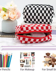 Pazimiik checkered makeup bag for