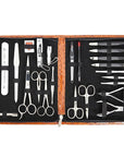 3 Swords Germany - Brand Quality 23 Piece Manicure Pedicure Grooming kit Set for Professional Finger & Toe Nail Care Tweezers File Clipper Fashion Leather case in Gift Box, Made by 3 Swords (7452)