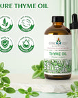 EVOKE OCCU Thyme Essential Oil for Diffuser, Massage, Candle and Soap Making - 4 FL Oz