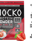 Jocko Mölk Whey Protein Powder 22g Sugar Free Monk Fruit Blend - Muscle Recovery & Growth, Packaging May Vary (31 Servings, Strawberry Milkshake)