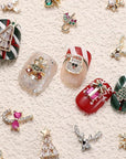 24PCS Large Christmas Nail Charms, 3D Alloy Big Christmas Gems Jewels Luxury Holiday Charms for Nails Design, Xmas Nail Art Bling Jewelry Shiny Crystal Diamonds for Women Holiday Manicure Decorations