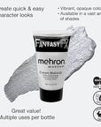 Mehron Makeup Fantasy FX Cream Makeup | Water Based | Halloween | Silver Face & Body Paint For Adults 1 fl oz (30ml) (Silver)