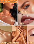Glitter Blush Shimmer Highlighter Blusher Powder Makeup Face Pearl White)