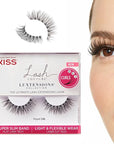 KISS Lash Couture LuXtensions Collection False Eyelashes, Flat Lash Technology, Super Slim Lash Band, Real Lash Extension Fibers, Reusable, Contact Lens Friendly Strip Lashes, Style Royal Silk, 1 Pair