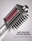 Shark FlexFusion Hair Dryer with Fusion Hair Brush, Ceramic Air Styler with Auto-Wrap Hair Curlers & Concentrator, Ceramic Plates, Metallic Mist HD641