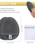 SINLAND Reusable Makeup Remover Pads For Face,Eye,Lips Microfiber Gentle Facial Cleansing Cloths for All Skin Types Friendly for Makeup Remover With Laundry Bag 5.1inchx3.93inch Gray Pack of 12