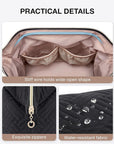 BAGSMART Travel Makeup Bag, Cosmetic Bag Make Up Organizer Case,Large Wide-open Pouch for Women Purse for Toiletries Accessories Brushes