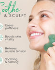 Beauty by Earth Jade Gua Sha - Smoothes Fine Lines & Wrinkles, Face Sculpting Tool for Face Massage, Jaw Massager, Facial Massage Tools, Small Gifts for for Women and Teenage Girls