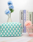 Pazimiik checkered makeup bag for