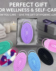 Avilana Silicone Body Scrubber – Gentle Shower Brush & Loofah Alternative- Food Grade & Lab Tested – Fast-Drying, Hygienic, BPA-Free Silicone Body Gentle Exfoliator (Lavender, Body & Face)