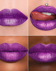 MAKI YIKA Purple Lipstick for Women Metallic Lipsticks Glitter Long Lasting Lipstick No Smudge No Transfer Liquid Lip Gloss (BR18 Amethyst)