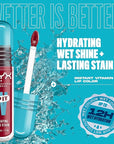 NYX PROFESSIONAL MAKEUP Lip IV Hydrating Glossy Lip Stain with 12HR Hydration - Red-y Set Wet (Red)