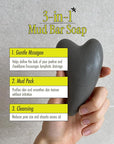 BRMUD Relief Mud Gua Sha Mud Bar Soap - Mud Mask Massager Cleansing Bar for Face and Body - V Line Lifting, Sebum Cleansing, Moisturizing - Shea Butter, Panthenol, Jojoba Seed Oil, 2.99 oz.