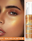 Body Shimmer Oil,Body Shimmer Luminizer for Face & Body Makeup(Gold)