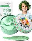 Temporary Green Hair Color Wax for Kids, Women Men Colored Hair Styling Mud, Washable Style Dye for Girls Boys Teens, DIY Instant Hair Coloring Gel Cream for Cosplay Halloween Children's Day