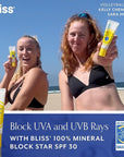 Bliss Block Star SPF 30 Invisible Daily Tinted Sunscreen with Zinc Oxide, Sunscreen & Makeup Primer - 100% Mineral Broad Spectrum Sunscreen with Titanium Dioxide and Antioxidant Blend,- 1.4 fl oz.