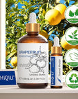 HIQILI 100 ml Grapefruit Essential Oil, for Diffuser, Skin Care, 100% Pure and Natural - 3.38 Fl Oz