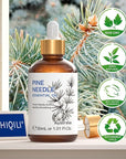 HIQILI Pine Needle Essential Oil, Strong Fresh Woody Fragrance for Better Breath Used with Aromatherapy Diffuser, Soap Candle Making Scent, DIY Perfume, Beard Shave and Cleaning Spray - 30ml
