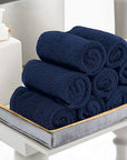 Utopia Towels 12 Pack Cotton Washcloths Set, 100% Ring Spun Cotton, Premium Flannel Face Cloths, Highly Absorbent and Soft Feel Fingertip Towels, Navy