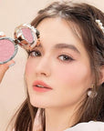 Flower Knows Strawberry Rococo Embossed Blush;Pink Matte Finish;Buildable & Blendable Powder Blush for cheeks,Natural Flush for All Skin Tones(03 Classic Ballet, 5g)