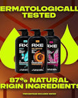Axe Men's Body Wash Variety Set, Set of 3 Scents, Axe Dark Temptation, Apollo and Excite Body Wash, 3in1 Body and Face Wash in Pump Bottle, 33.8 Ounce Each