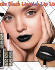 Black Velvet Matte Liquid Lipstick and Lip Liner Set - Smudge-proof, Long-lasting, Waterproof Black Lip Gloss Stain and Liner Pencil for Goth Halloween Cosplay Makeup