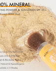 Mineral Powder Sunscreen Setting Makeup - SPF 35 Brush On Sunscreen for Face & Scalp & Hair, Natural Glow Loose Finishing Powder, Oil Control Lightweight Breathable (#05 Clear Glitter)