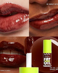 NYX PROFESSIONAL MAKEUP Fat Oil Lip Drip, Moisturizing Lip Oil Gloss, Vegan Tinted Formula, Up to 12 HR Hydration - Status Update (Rich Chocolate)