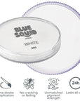 Blue Squid Face Paint Water Based Single Cake Professional Face Paint & Body Paint - Water Activated, Kids Adults Face Painting for Costume, Halloween Makeup, Cosplay - Classic White Face Paint 30g