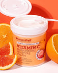 NATURE WELL Clinical Vitamin C Brightening Moisture Cream for Face & Body, Anti-Aging Skincare, Firming, Nourishing Hydration, Reduces Discoloration, Improves Overall Tone & Texture, 10 Oz