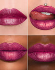 MAKI YIKA 3Pc Metallic Lipstick Long Lasting, Hot Pink Red Brown Glitter Lipsticks, High Shine Lipstick No Smudge No Transfer Liquid Lip Gloss (Hot Pink/Red/Brown)