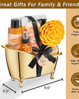 Spa Gift Baskets For Women - Luxury Bath Set With Honey & Almond - Spa Kit Includes Body Wash, Bubble Bath, Lotion, Bath Salts, Body Scrub, Body Spray, Shower Puff, and Towel