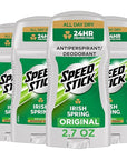 Speed Stick Men's Antiperspirant Deodorant, Irish Spring Scented, 3 Ounce, 4 Pack