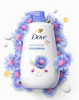 Dove Body Wash with Pump 3 Count Anti-Stress Blue Chamomile & Oat Milk, for 24hr Lotion-Soft Skin Moisturizing Skin Cleanser with No Sulfates No Parabens