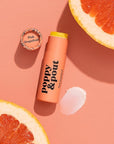 Poppy & Pout Pink Grapefruit Jumbo Lip Balm | All Natural Lip Balms & Moisturizers | Hydrates with Beeswax, Vitamin E, Organic Coconut Oil | Cruelty-Free | Lip Balm in Recyclable Cardboard Tube