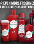 Old Spice Refreshing Body Wash for Men, High Endurance, 3X Defense, 24/7 Shower Fresh with Long Lasting Scent, Pure Sport Scent, 33.4 oz (Pack of 4)