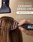 Wet Brush Ceramic Speed Dry Hair Brush, Black - Vented Design & Soft HeatFlex Bristles Are Blow Dry Safe - Ergonomic Handle Manages Tangles - Pain-Free Hair Accessories
