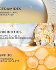 RoC Barrier Renew Day Cream with SPF 30, Moisturizer with Ceramides & Prebiotics to Protect Skin Barrier, (2.5 oz) with Retinol Eye Cream Packette