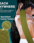 Exfoliating Back Scrubber for Use in Shower, 38.5 Inch Back Washer with Handles, Dual-Sided Body Exfoliator for Daily & Deep Skin Cleaning, Bath Back Scrub Washcloth for Men & Women (Green)