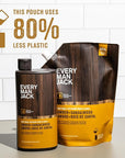 Every Man Jack Amber + Sandalwood Mens Body Wash Refill Starter Pouch - Naturally Derived Ingredients - Paraben Free, Phthalate Free, Dye Free - (1-36oz pouch, 1-24oz bottle)
