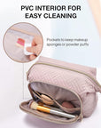BAGSMART Travel Makeup Bag, Cosmetic Bag Make Up Organizer Case,Large Wide-open Pouch for Women Purse for Toiletries Accessories Brushes