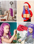 MSDADA New Hair Chalk Comb Temporary Hair Color Dye for Girls Kids with Light Color Hair, Washable Hair Chalk for Girls Age 4 5 6 7 8 9 10 Birthday Cosplay DIY, Easter (Purple & Pink)