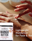 Raw Mango Butter - 100% Pure Mango Seed Butter - Natural Moisturizer for Skin and Hair - Use with Shea in DIY Body Butter, Lip Gloss, Lotion Bar and Soap Making, 8 oz Jar