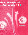 | Reusable Update Makeup Removing Microfiber Cloth for Sensitive Skin | Washable Makeup Remover Towels | Natural Facial Cleansing Towels (6”x 6”, 12 Pack/Pink)
