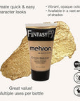 Mehron Makeup Fantasy FX Cream Makeup | Water Based | Halloween | Gold Face & Body Paint For Adults 1 fl oz (30ml) (Gold)