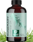 Pure Rosemary Essential Oil with Dropper - Undiluted Rosemary Oil for Hair Skin and Nails and Refreshing Aromatherapy Oil for Diffusers - Essential Oil for Cleansing Dry Scalp Care 4oz