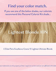 eSalon Permanent Hair Color & Hair Dye Complete Kit - Personal Colorist Kit for Up To 100% Gray Coverage for All Hair Types - Professional-Grade Ammonia-Free Hair Dye (Lightest Blonde 10N)